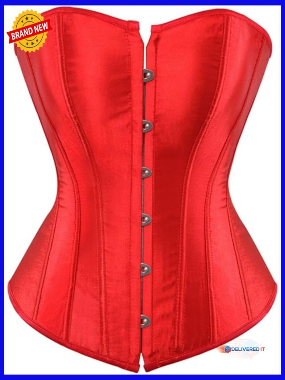 Plus Size Overbust Corset Top with Lace-Up Front and Back